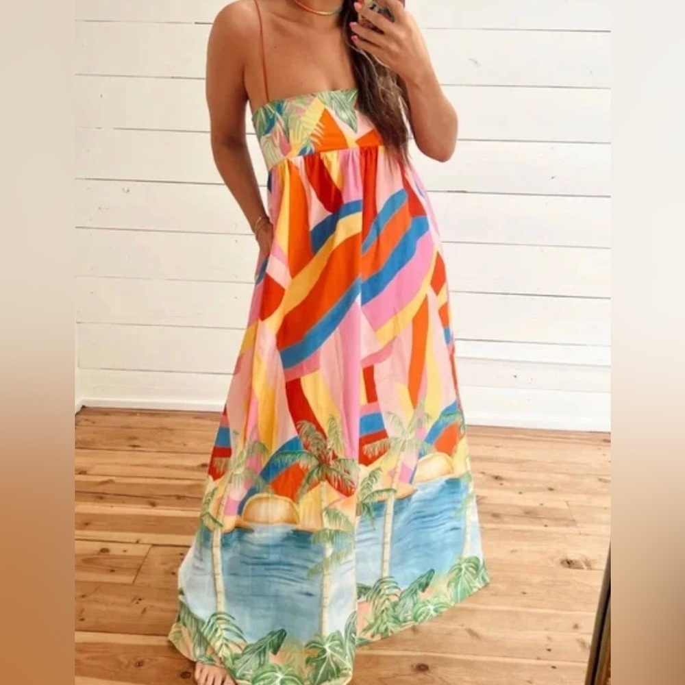 Show Me Your MuMu Multicolor Tropical Maxi Dress